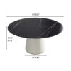 Modern Artificial Stone Round Plywood Base Dining Table, Can Accommodate 8 People, (Not Including Chairs) - Black / Beige - Image 3