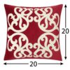 Dora - Vintage Vine Pillow Cover With Matching Back - Red - Image 3