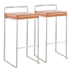Fuji - Contemporary Stackable Barstool (Set of 2) - Camel