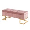 Midas - Contemporary / Glam Storage Bench - Gold / Pink - Image 4