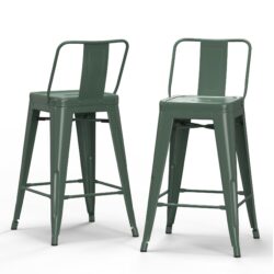 Rayne - Metal Counter Height Stool (Set of 2) - Deep Sage Green