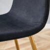 Luxury Simple Chair (Set of 4) Linen Cotton High Resilience Dining Chair With Metal en Legs - Black / Gold - Image 11