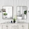 Wall Mirror Rectangular Mirror Metal Framed Mirror Vanity Mirror Dressing Mirror, For Bathroom, Living Room, Bedroom - Black - Image 2