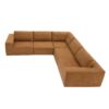 Modular Sectional With Wide Seat Free Combination L Shaped Couch Set Cloud Upholstered Minimalist Boneless Sofa - Brown - Image 5