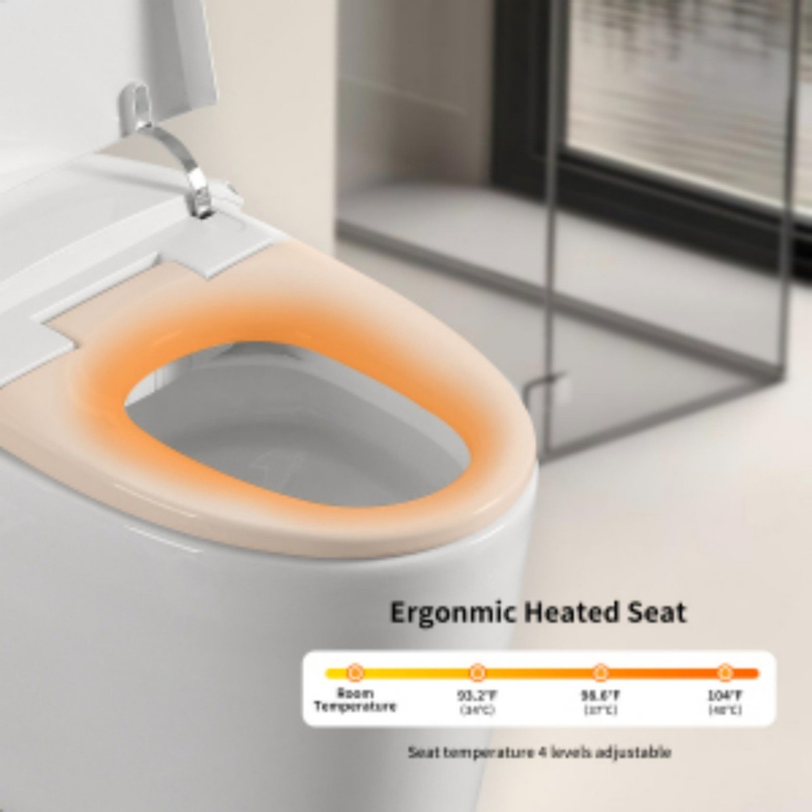 Tankless Smart Toilet With Bidet Built In, 1 Piece, Auto Flush, Auto Open / Close, Heated Seat, Bubble Wash, Warm Water And Dry, Adjustable Temp, Remote Control Side Know - White - Image 6
