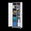 Metal Storage Cabinets, Cleaning Tool Cabinet With Locking Door, Tall Broom Tool Organizer And Storage, Large Storage Cabinet For Kitchen - Gray / White - Image 7