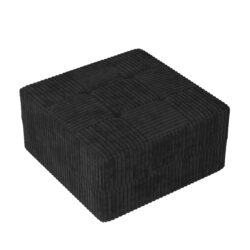 Modern Minimalist Ottoman Sofa Compressed Sectional Corduroy Couch Sleeper For Living Room Bedroom - Black