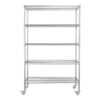 Heavy Duty Adjustable Shelving Unit, 5 Tier Wire Storage Shelves With Wheels - Brushed Nickel - Image 20