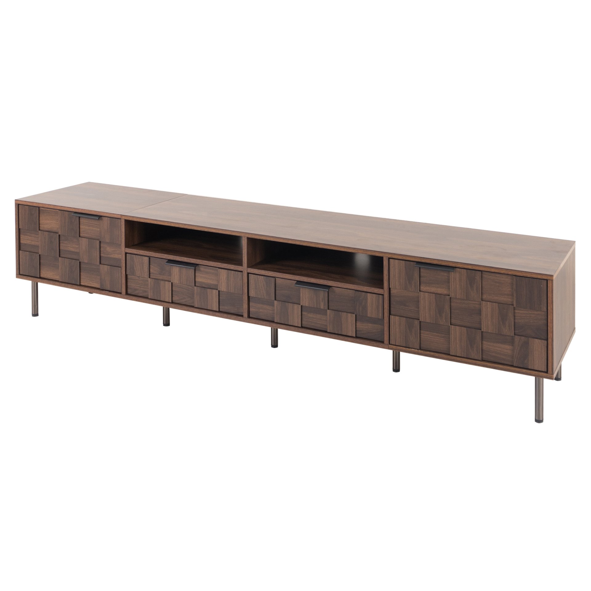 Mid Century TV Stand With 2 Drawers, Media Console Table For Tvs Up To 85'', Entertainment Center With Storage For Living Room - Dark Brown - Image 12