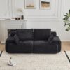 Compressed Sofa, 2 Seater Large Sectional Couches For Living Room - Black - Image 9