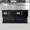 Wall Mounted Double Door Storage Cabinet With Tool Rack And Hooks, Stainless Steel - Black / Red - Image 2