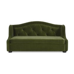 Robin - Tufted Wingback Pet Sofa Bed, Medium - Olive Green