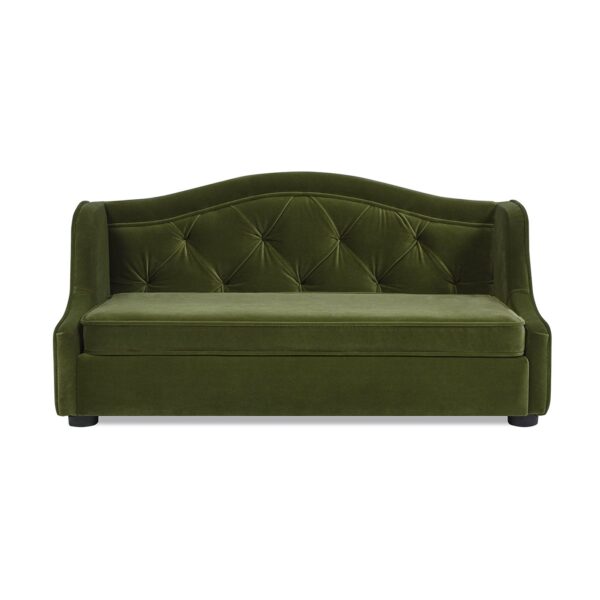Robin - Tufted Wingback Pet Sofa Bed, Medium - Olive Green