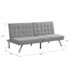 Modern Sofa Bed With Wood Frame And Stainless Legs - Gray - Image 3