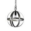 Metal Chandelier, Hanging Light Fixture With Adjustable Chain For Kitchen, Bulb Not Included - Gray - Image 3