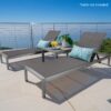 Outdoor Chaise Lounge Chair (Set of 2), Aluminum Adjustable Outside Chair For Pool Patio Beach Yard, All Weather Use UV Resistant 400Lbs Weight Capacity - Gray - Image 4