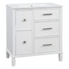 Bathroom Vanity With Ceramic Sink, Flip Out Drawer Design For Plumbing, Soft Close Drawers - White - Image 18