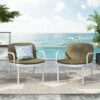 Luna - Outdoor Club Chair Cushion (Set of 2) - Green / White - Image 2