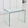 Small Clear Glass Side & End Table, Tempered Glass End Table Small Coffee Table - Transparent - Image 11