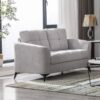 Callie - Woven Fabric Loveseat - Light Gray - Image 4