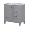 Bathroom Vanity, Modern Bathroom Cabinet With Sink Combo Set, Bathroom Storage Cabinet With A Soft Closing Door And 3 Drawers, Solid Wood Frame - Gray - Image 14