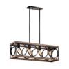 4 Light (Bulb No Included) Farmhouse Rectangle Pendant Light, Wood Texture Vintage Rustic Chandeliers Metal Industrial Hanging Light Fixtures For Kitchen, Entryway, Dining Room - Black / Natural - Image 14