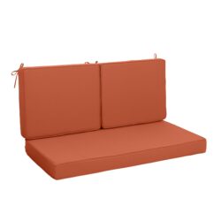 Outdoor Loveseat Cushion Set, Deep Seat Cushions For Patio Furniture, Waterproof Replacement Patio Chair Cushions (Set of 2), Double Seat - Red