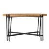 Farmhouse Round Wooden Round Coffee Table With Metal Legs - Black / Brown - Image 3