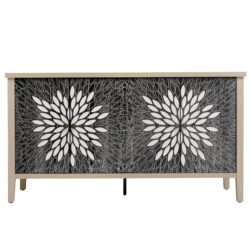 Sideboard Buffet Cabinet, Storage Cabinet With Storage, Modern Storage Cabinet With 4 Doors & Adjustable Shelves For Living Room, Dining Room, Kitchen And Entryway - Black / Natural