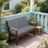 Outdoor Loveseat Cushion Set, Waterproof & 3 Year Fade Resistant Patio Furniture Cushions With Removable Cover, Ties And Hidden Zipper (Set of 3) - Gray - Image 2
