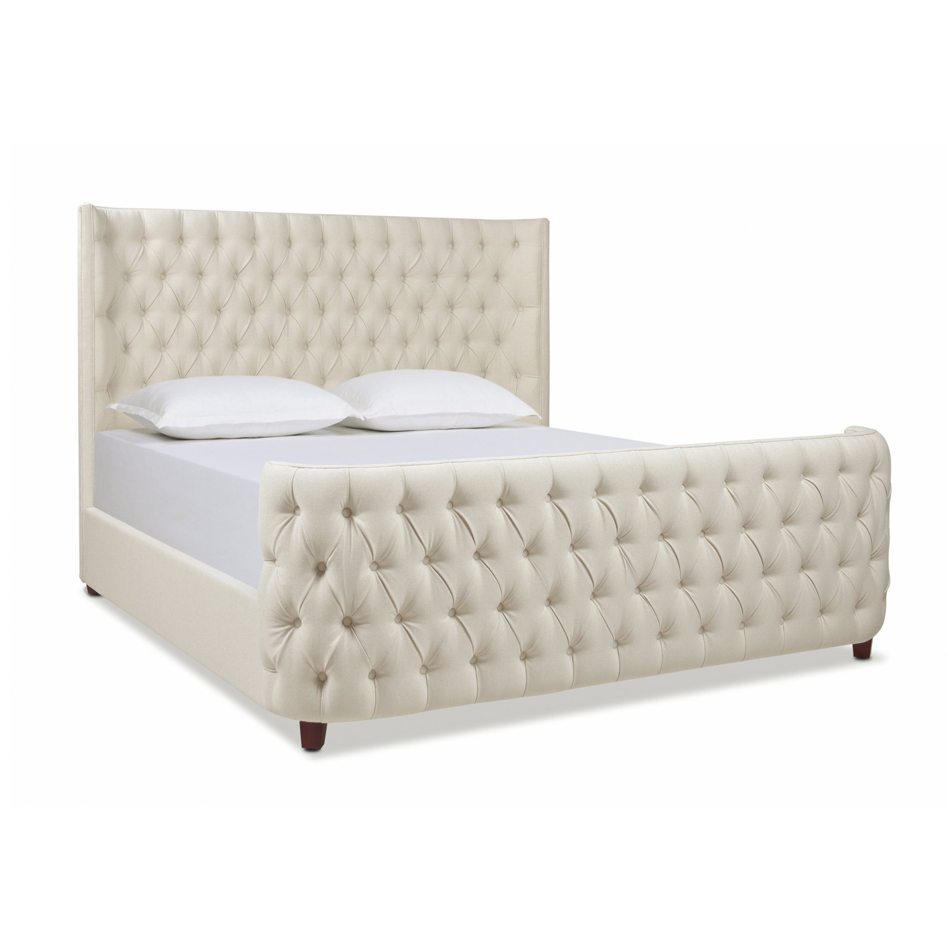 Brooklyn - King Tufted Panel Bed Headboard And Footboard Set - Light Beige - Image 5