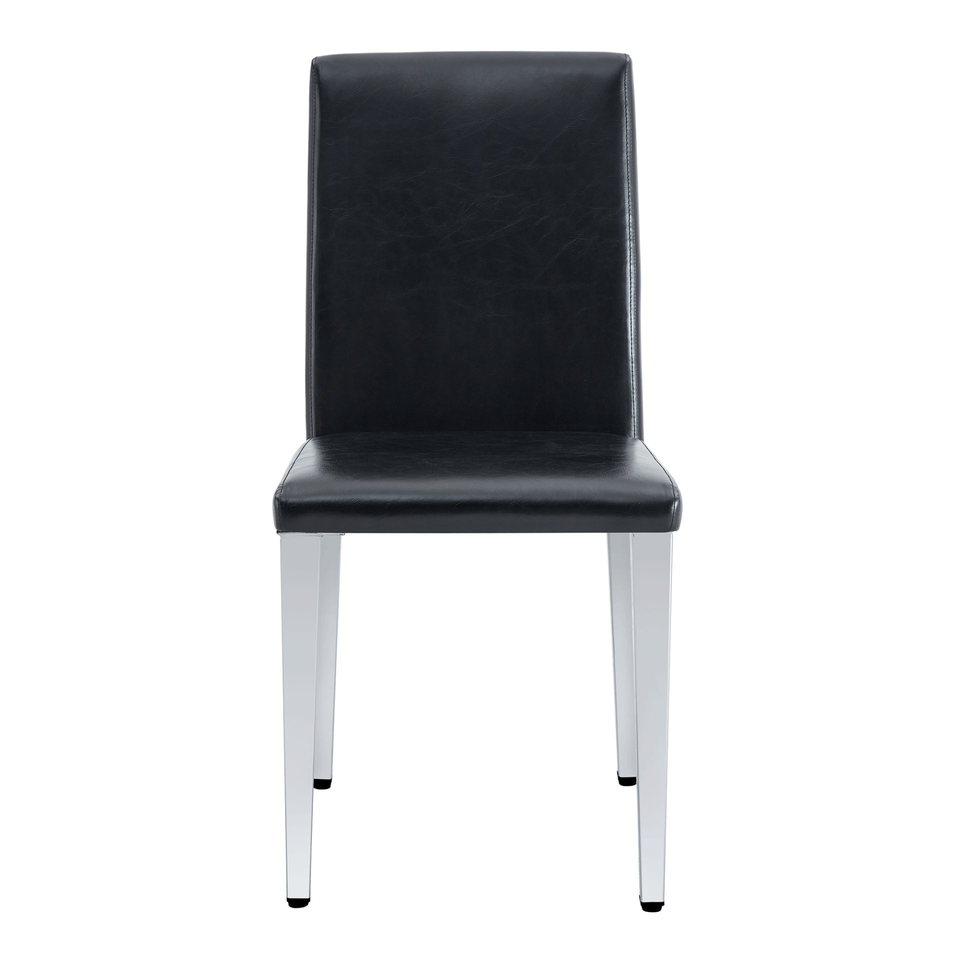 (Set of 2) Backrest Chairs With Metal Legs, They Are Ideally Suited For Minimalist And Contemporary Home Styles - Black / Silver - Image 17