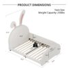 Twin Size Upholstered Rabbit-Shape Princess Bed, Twin Size Platform Bed With Headboard And Footboard - White - Image 11