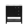 Transitional Style Bathroom Vanity Cabinet Combo With Ceramic Sink, Soft Close Door - Black - Image 11