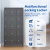 15 Door Lockers With Lock For Employee Storage - Black - Image 9