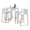 Marcel Mara - 5 Piece Upholstered Contemporary Counter Height Dining Set - Chrome / White - Image 2