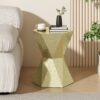 Modern Hexagon Side Table With Knockout Pit Texture - Gold - Image 4