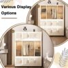 Portable Wardrobe Closet Storage Organizer With 12 Magnetic Doors, 12 Cubes & Hanging Rod - White - Image 4