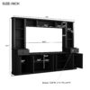 Minimalist - Entertainment Wall Unit Set With Bridge For TVs Up To 75", Ample Storage Space TV Stand With Adjustable Shelves - Black - Image 3