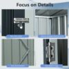 Tc53Bl Outdoor Metal Storage Shed Transparent Plate - Black - Image 8