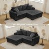 2 Seater L Shaped Chaise Sofa With Reversible Cushion Corduroy Fabric, USB - C Charging Port, Storage Pocket, Convertible Left / Right Design For Living Room - Gray - Image 5