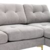 Convertible Sectional Sofa Couch With Movable Ottoman - Light Gray - Image 23