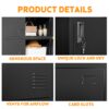 6 Door Employee Storage Locker, Lockers For Office, Gym, School, And Home With Card Slot - Black - Image 5