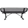6' Outdoor Steel Bench With Backrest - Black - Image 7