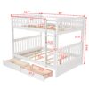 Full Over Full Bunk Bed With Ladders And 2 Storage Drawers - White - Image 12