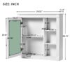 Bathroom Medicine Cabinet With Mirror, Wall Mounted Mirror Cabinet With Storage Organizer, Over The Toilet Storage White Storage Cabinet For Bathroom - White - Image 9