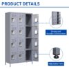 12 Door Lockers With Lock For Secure Storage Construction - Gray - Image 9