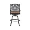 Elegant Cast Aluminum Counter Stool Set With Cushions, All Weather Design - Dark Brown - Image 8