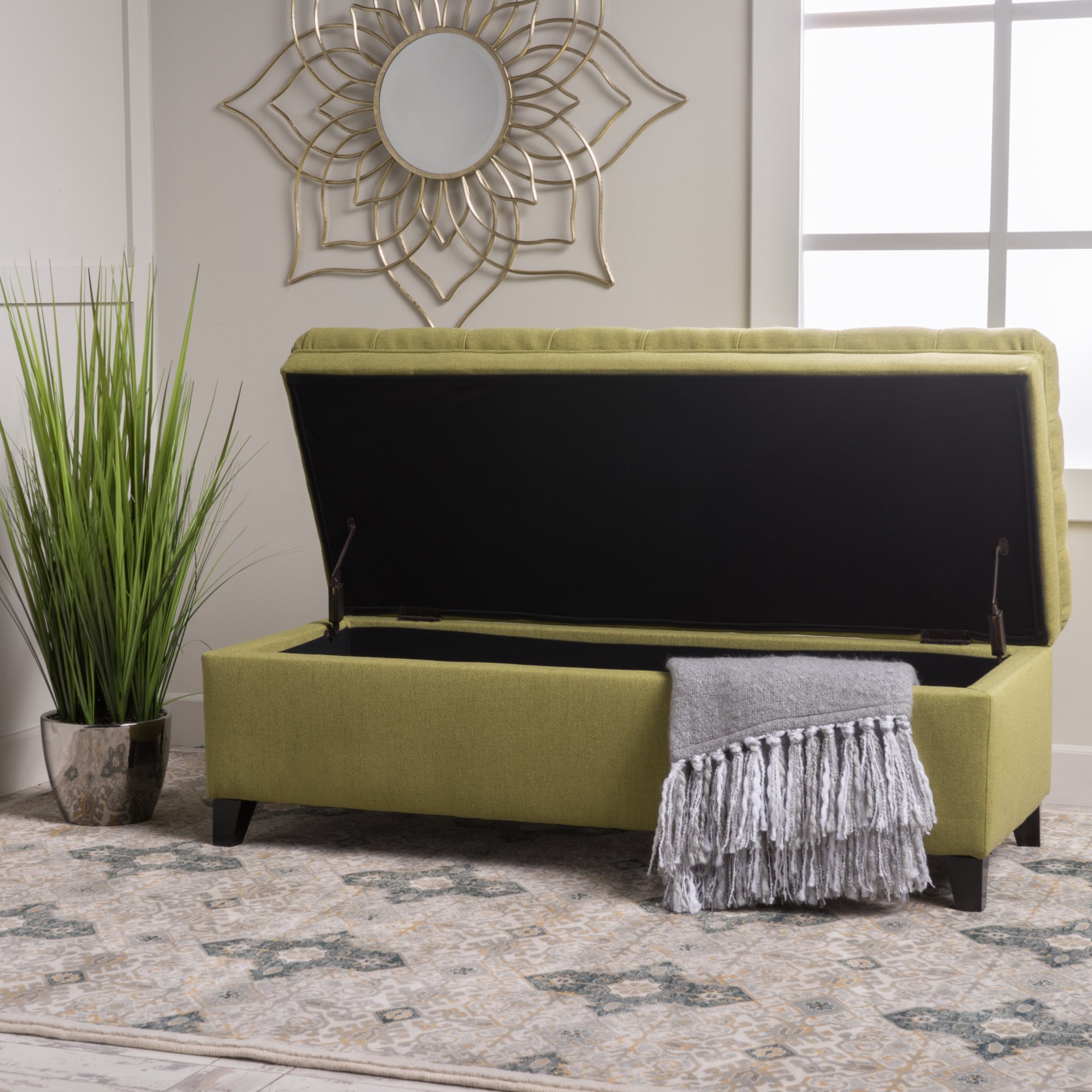 Juliana - Storage Ottoman With Extra Seating - Green - Image 6