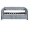 Upholstered Daybed Sofa Bed Twin Size With Trundle Bed And Slat - Gray - Image 3